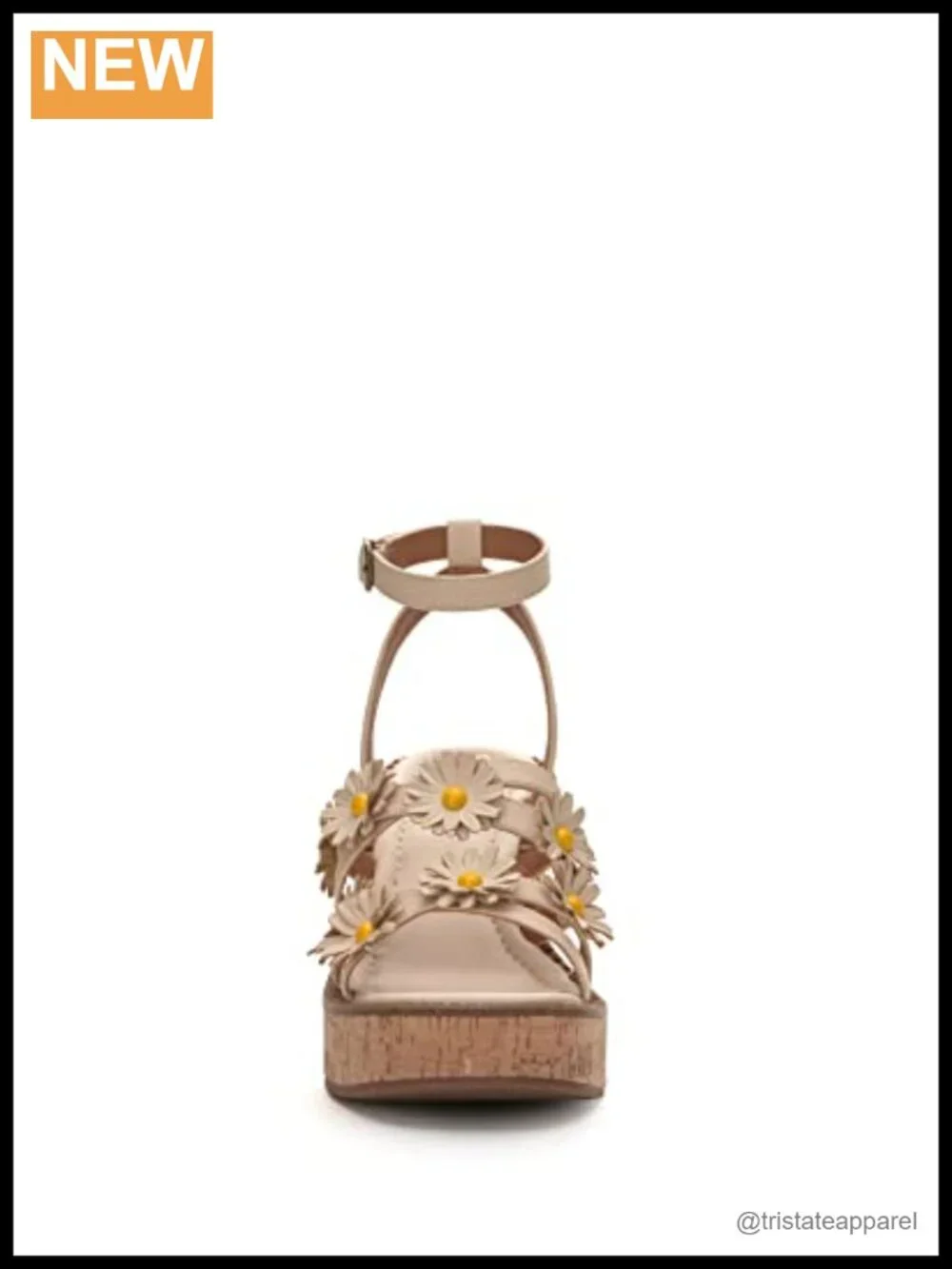 Leather Platform Sandal Ankle Strap Buckle